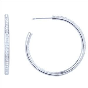 Nadri Inside Out Hoop Earrings w/ Cubic Zirconia